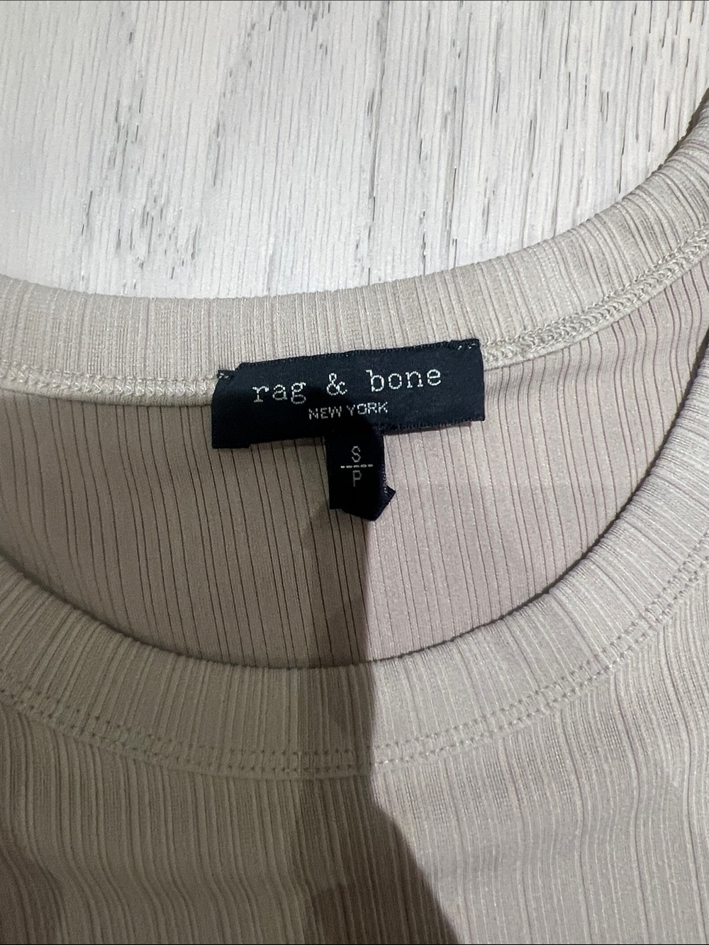 rag & bone Beige Ribbed Sleeveless Tank - Picture 2 of 4